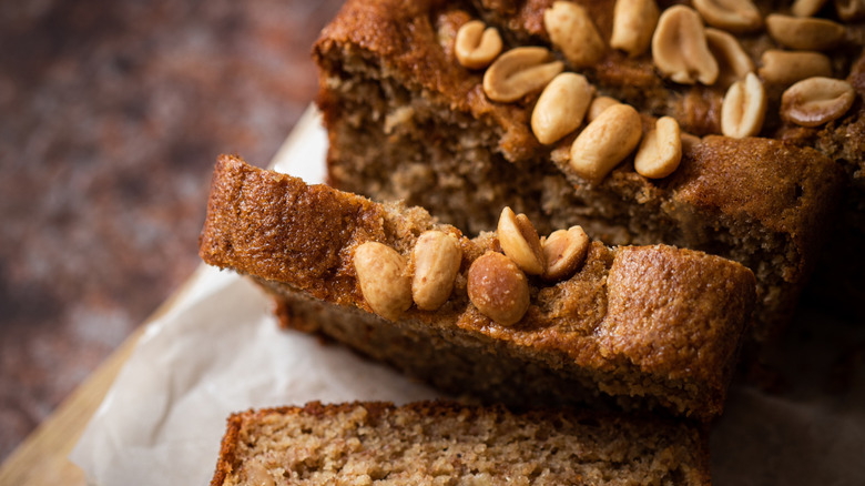 Slices of peanut butter bread