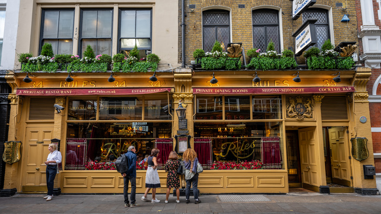 The front of Rules Restaurant in London