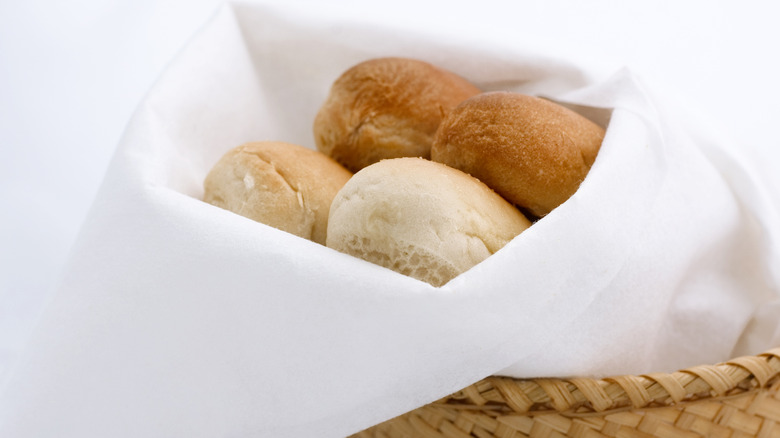 A basket of breadsticks