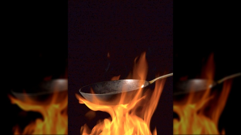 skillet over fire