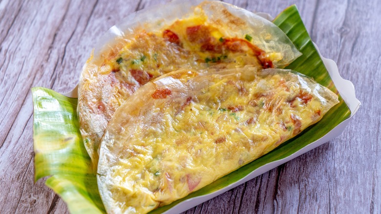 two Vietnamese street pizzas