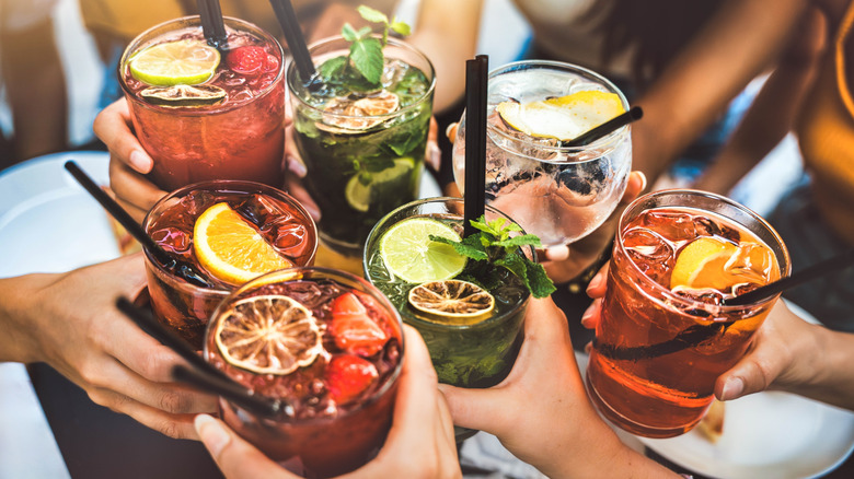 Assorted fried appetizers on table