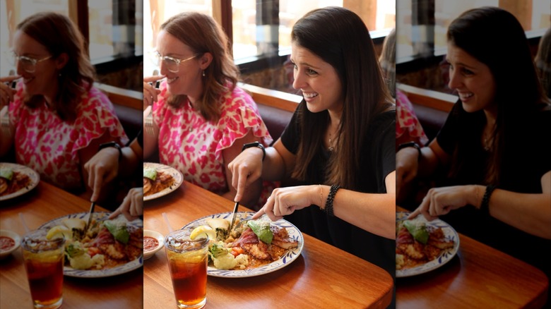 Two women eating at Abuelo's