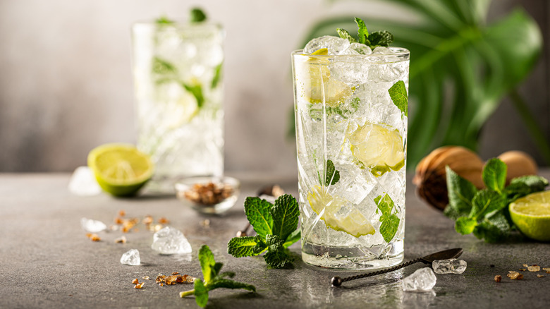 Two glasses of mojito cocktail