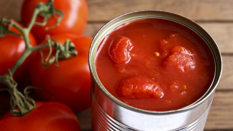 Open can of tomatoes