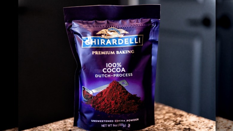 Bag of Ghirardelli Dutch processed cocoa powder