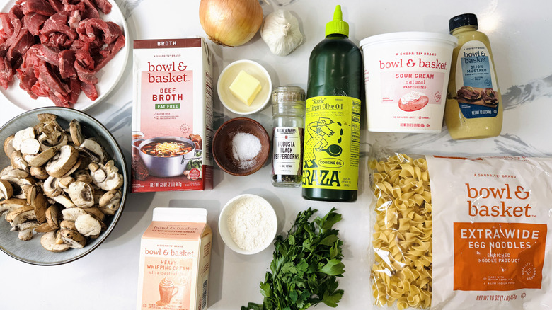 Beef stroganoff ingredients