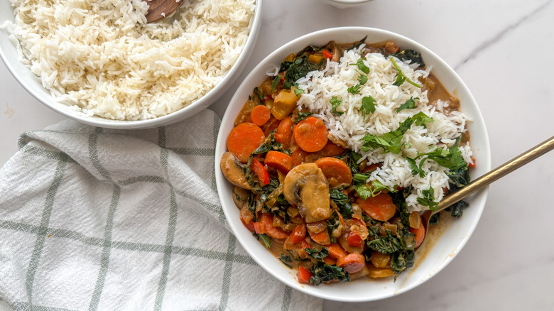 bowl of curry with rice