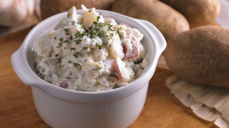 Potato salad in a bowl