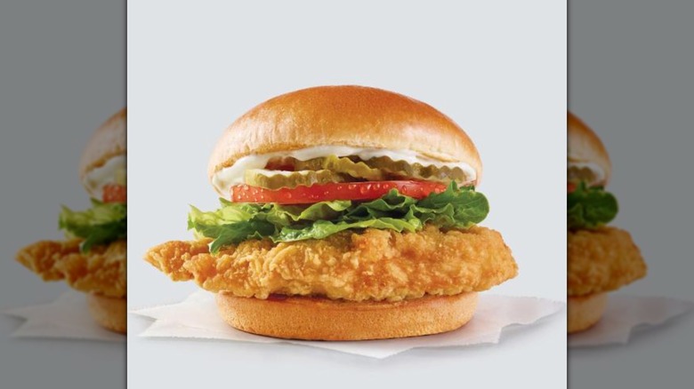Wendy's Classic Chicken Sandwich on a white background.