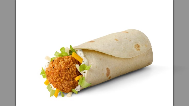 Image of McDonald's Snack Wrap on a white background.