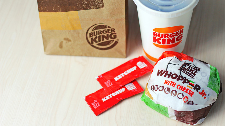 Image of a Burger King Whopper meal on a table.