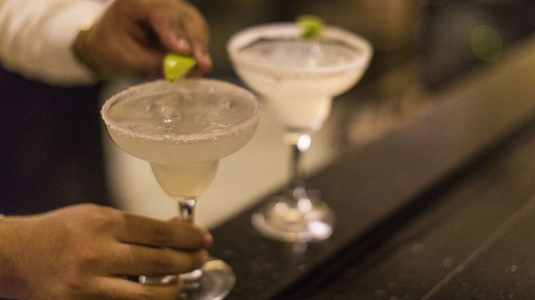 Margaritas with a salt rim