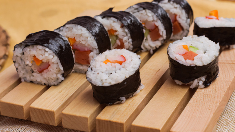 Sushi rolls made from imitation crab