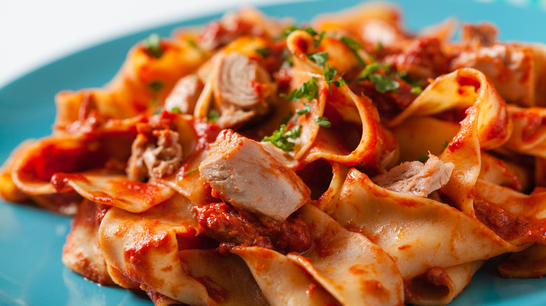 A pasta dish with tuna