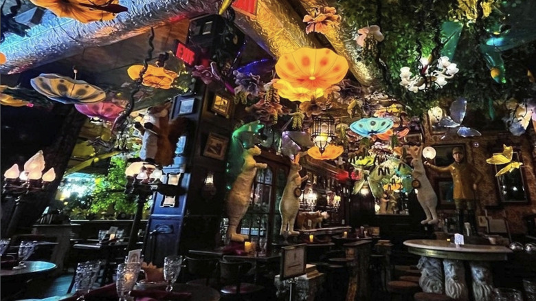 Alice in Wonderland decor at Oscar Wilde NYC