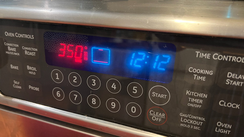 Oven temperature set to 350 F