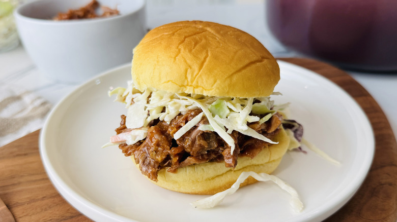 BBQ pulled pork sandwich