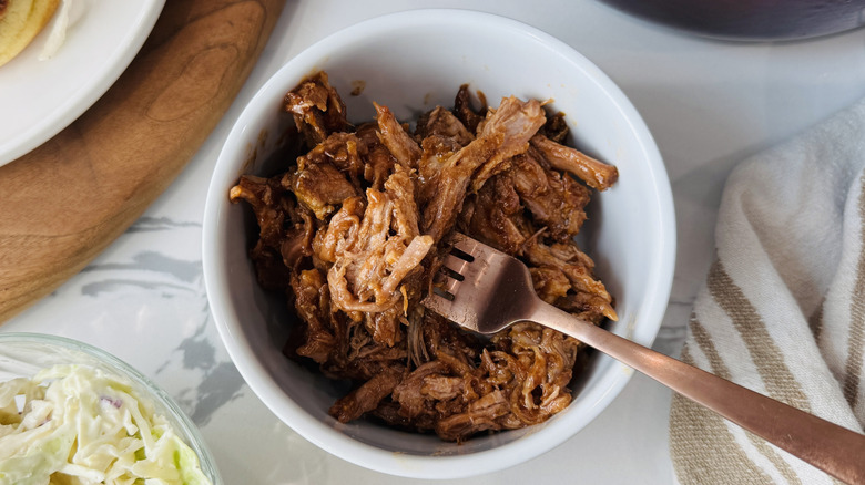 BBQ pulled pork in bowl