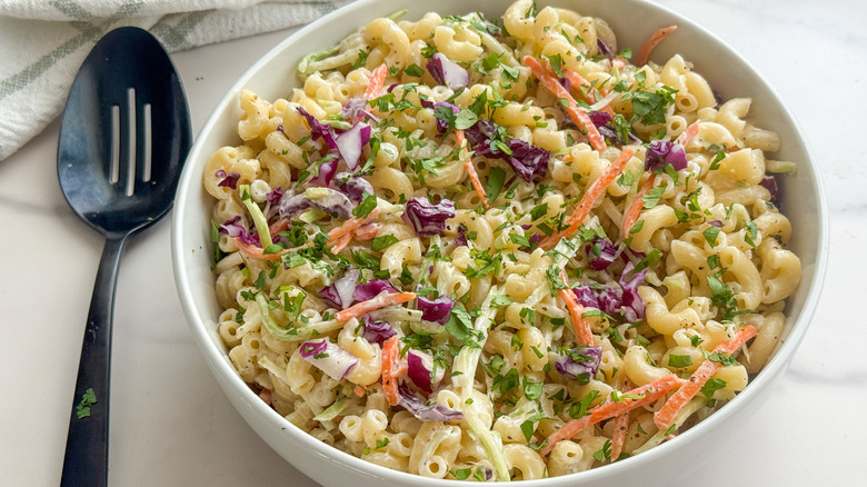 Macaroni salad in bowl