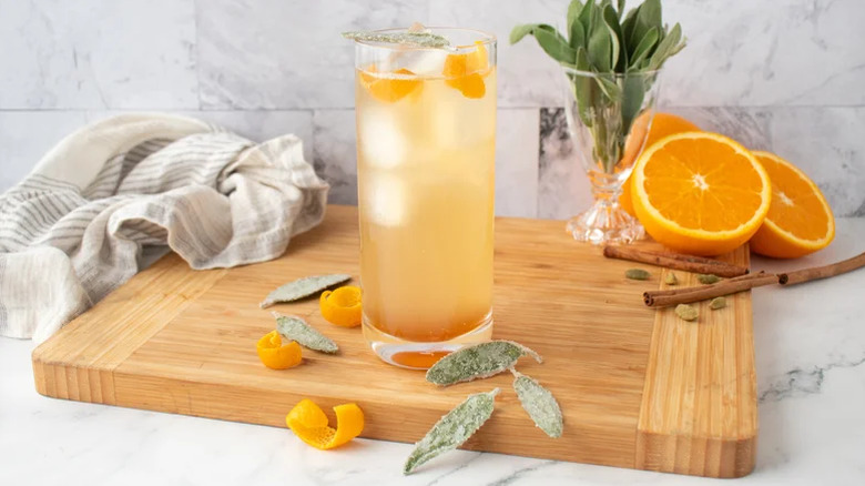 Elevated Irish whiskey on a cutting board