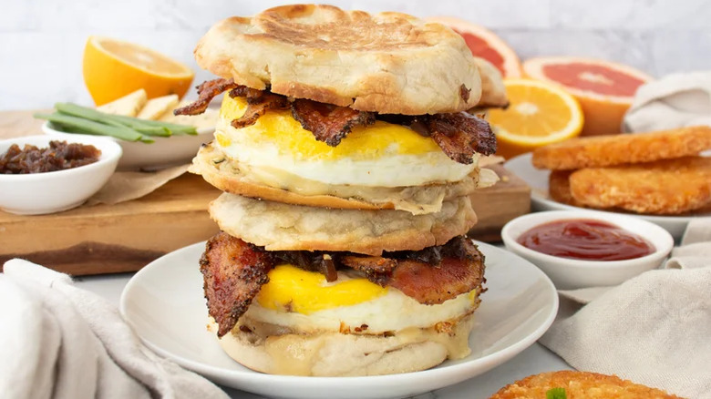 McDonald's breakfast sandwich stack