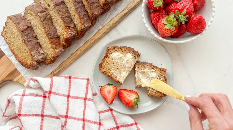 Pancake bread on a plate with butter