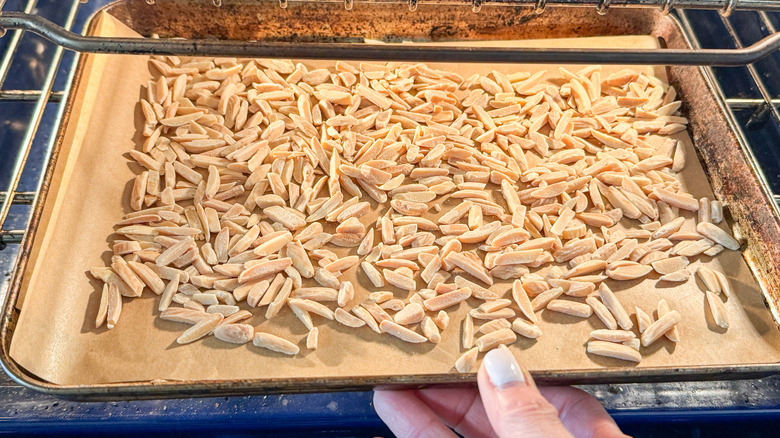 almonds in the oven