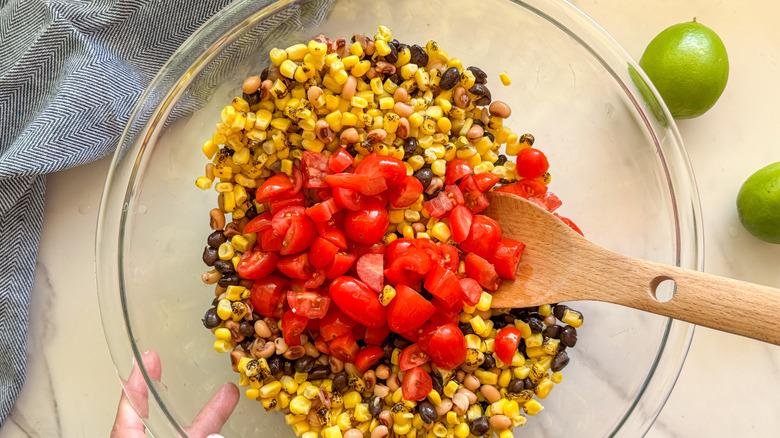 corn and tomatoes in bowl