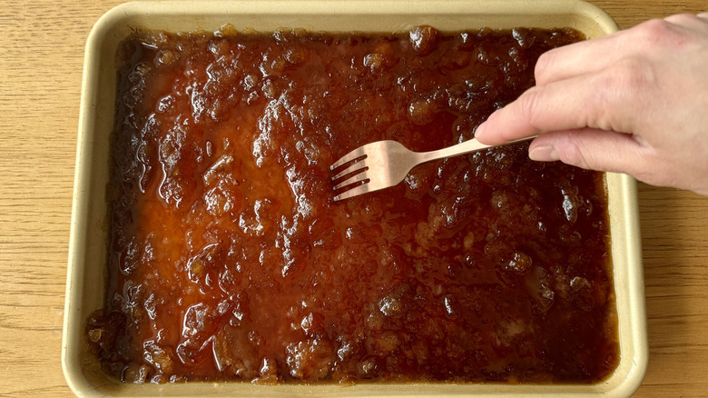 Scraping coffee granita