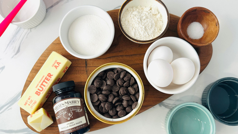 Ingredients for chocolate molten lava cakes