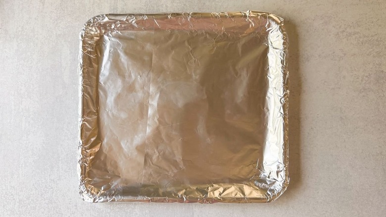 Baking sheet lined with foil