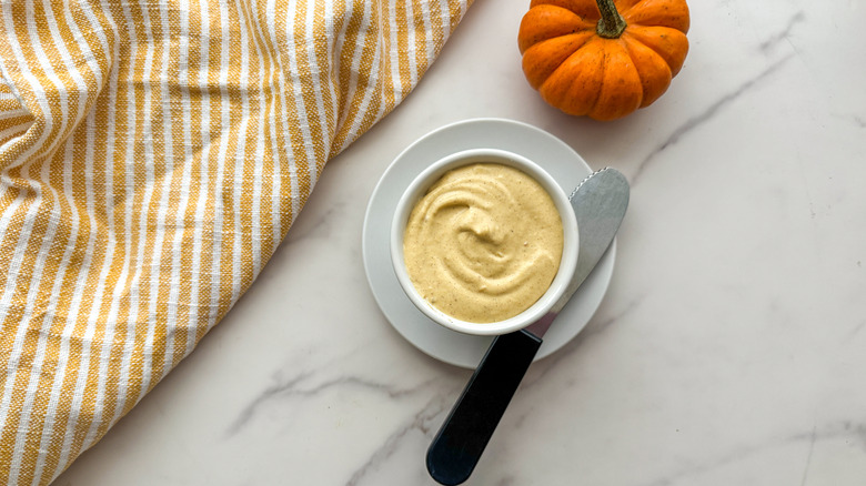 bowl of pumpkin cream cheese