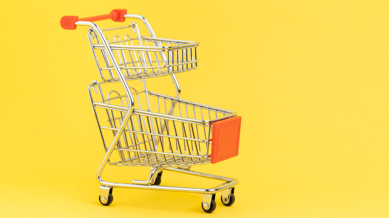Black two-tier shopping cart