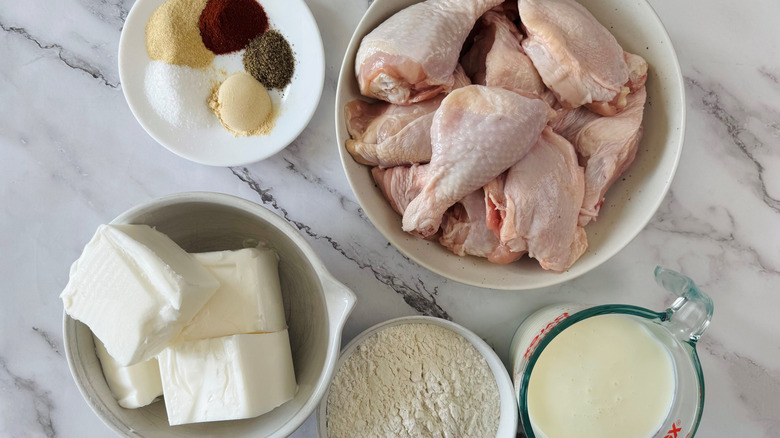 Ingredients for classic fried chicken