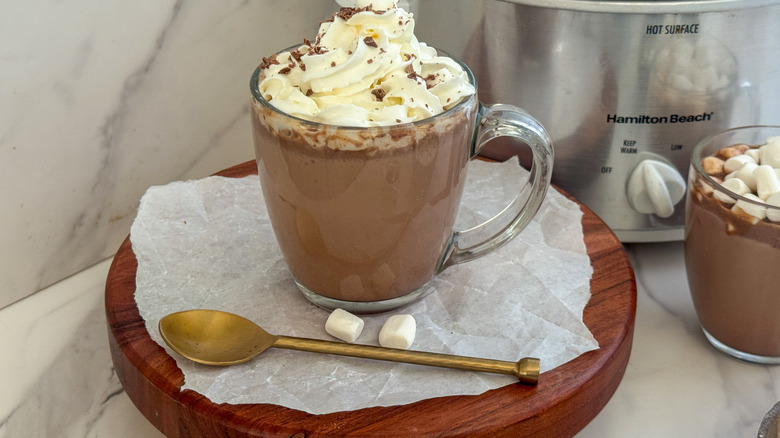 mug with hot chocolates and toppings