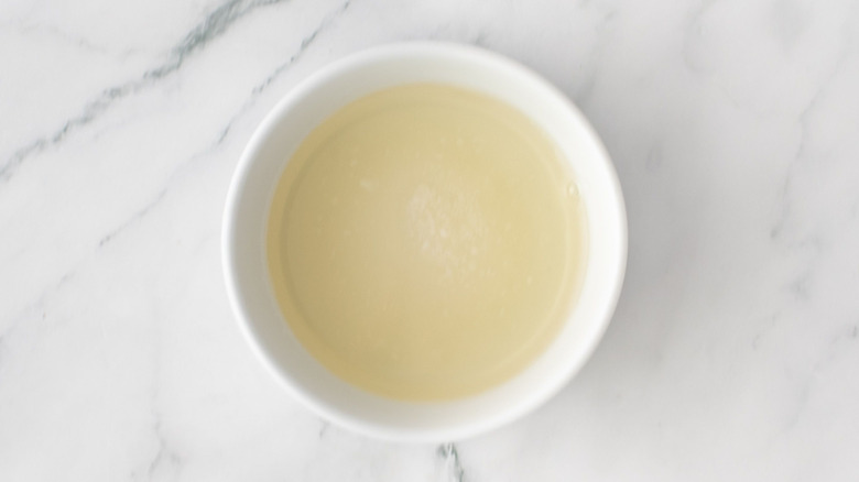 Vinegar in white bowl