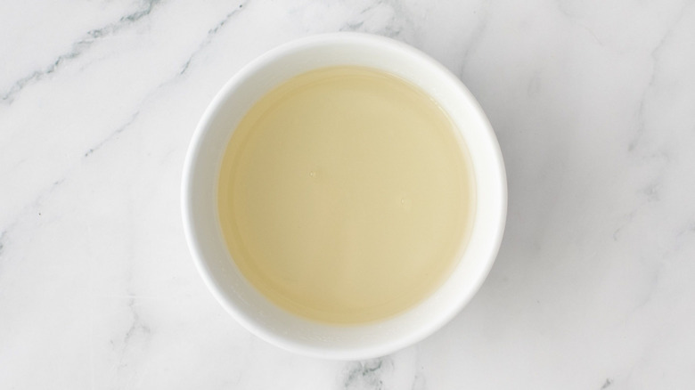 Vinegar in white bowl