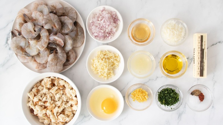 Ingredients for stuffed shrimp scampi
