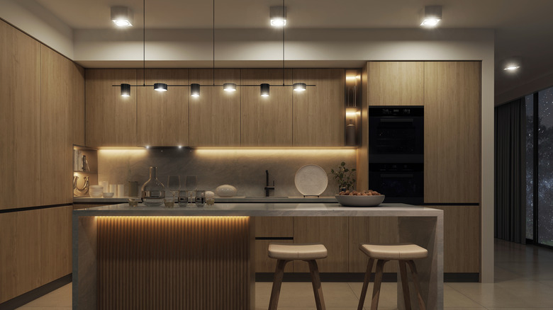 kitchen with a layered lighting plan
