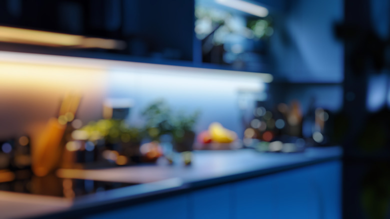 mismatched and dim task lighting