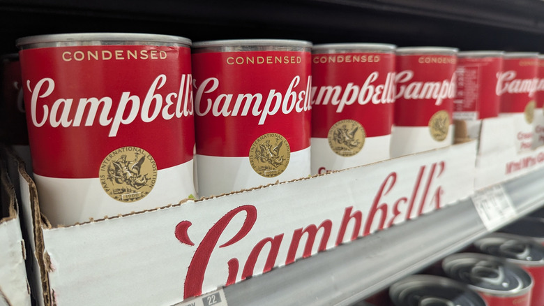 Cand of Campbell's soup on shelf