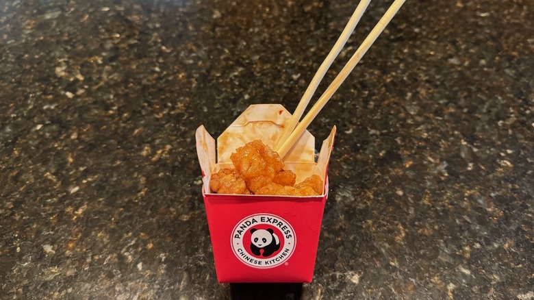 Panda Express takeout box with The Original Orange Chicken