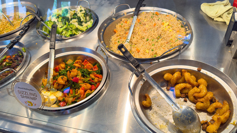 Various food options at Panda Express