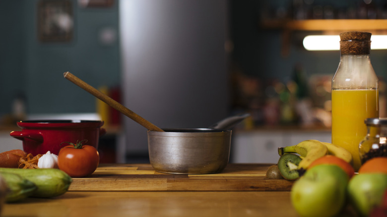 small cooking pot pictured on countertop