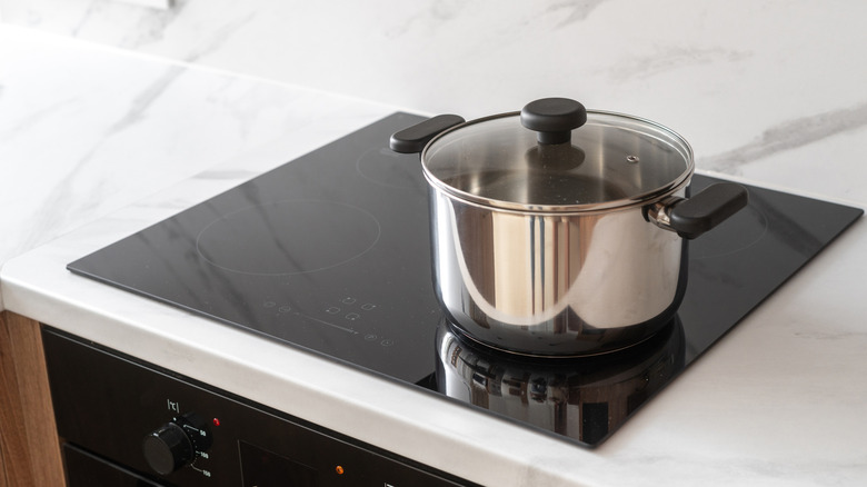 large pot sitting on stove