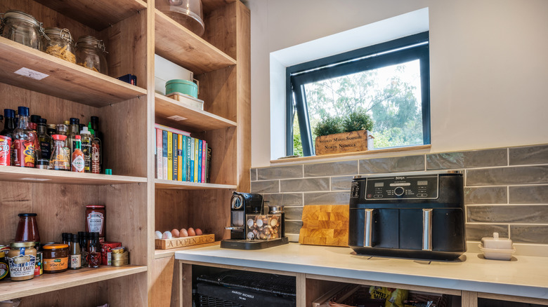 A walk-in pantry.