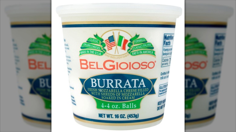 Container of BelGioioso Burrata Mozzarella and Cream