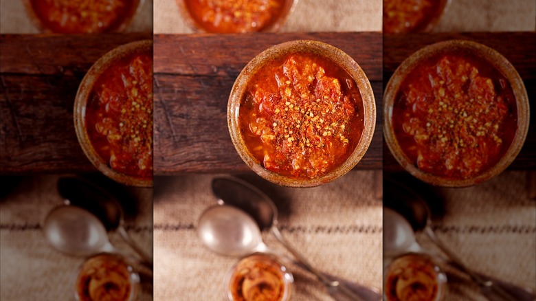 A bowl of Calabrian chile paste