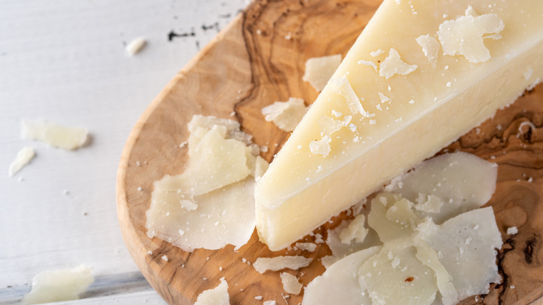 Wedge of Pecorino cheese